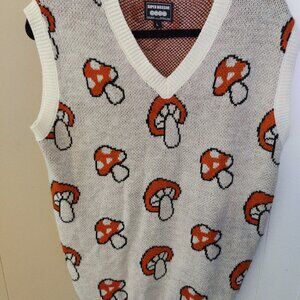Super Massive Mushroom Print Sweater Vest